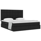 Letto con contenitore e materasso Nero 160 x 200 cm Tessuto