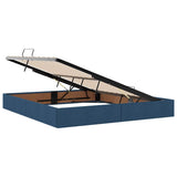 Letto con contenitore e materasso Blu 160 x 200 cm Tessuto