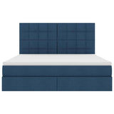Letto con contenitore e materasso Blu 160 x 200 cm Tessuto