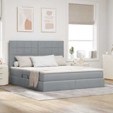 Letto con Contenitore con materasso Grigio chiaro 180 x 200 cm