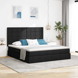 Letto con contenitore e materasso Nero 180 x 200 cm Tessuto