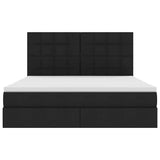 Letto con contenitore e materasso Nero 180 x 200 cm Tessuto
