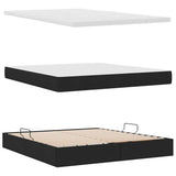 Letto con contenitore e materasso Nero 180 x 200 cm Tessuto