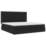 Letto con contenitore e materasso Nero 200 x 200 cm Poliestere