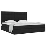 Letto con contenitore e materasso Nero 200 x 200 cm Poliestere