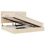 Letto con contenitore e materasso Crema 200 x 200 cm Poliestere