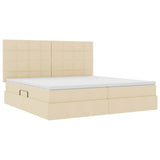 Letto con contenitore e materasso Crema 200 x 200 cm Poliestere