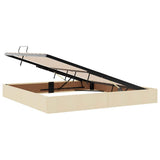 Letto con contenitore e materasso Crema 200 x 200 cm Poliestere