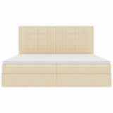Letto con contenitore e materasso Crema 200 x 200 cm Poliestere