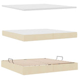 Letto con contenitore e materasso Crema 200 x 200 cm Poliestere