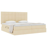 Letto con contenitore e materasso Crema 200 x 200 cm Poliestere