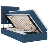 Letto con contenitore e materasso Blu 90 x 190 cm Tessuto
