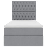 Letto con contenitore e materasso Grigio chiaro 90 x 200 cm
