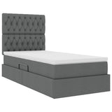 Letto con contenitore e materasso Grigio scuro 90 x 200 cm