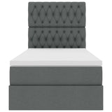 Letto con contenitore e materasso Grigio scuro 90 x 200 cm