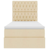 Letto con contenitore e materasso Crema 100 x 200 cm Tessuto