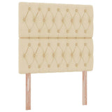 Letto con contenitore e materasso Crema 100 x 200 cm Tessuto