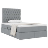 Letto con Contenitore con materasso Grigio chiaro 120 x 190 cm