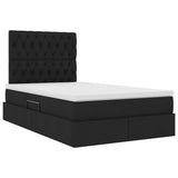 Letto con Contenitore Nero 120 x 190 cm Pelle Sintetica