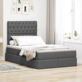 Letto con Contenitore Grigio scuro 120 x 200 cm Pelle Sintetica