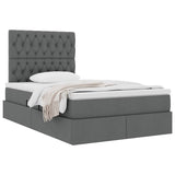 Letto con Contenitore Grigio scuro 120 x 200 cm Pelle Sintetica