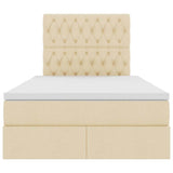 Letto con contenitore e materasso Crema 120 x 200 cm Tessuto