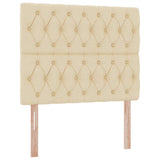 Letto con contenitore e materasso Crema 120 x 200 cm Tessuto