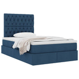 Letto con Contenitore Blu 120 x 200 cm Pelle Sintetica