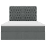 Letto con Contenitore Grigio scuro 140 x 190 cm Pelle Sintetica