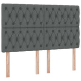 Letto con Contenitore Grigio scuro 140 x 190 cm Pelle Sintetica