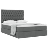 Letto con Contenitore Grigio scuro 140 x 190 cm Pelle Sintetica
