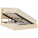 Letto con contenitore e materasso Crema 140 x 190 cm Poliestere