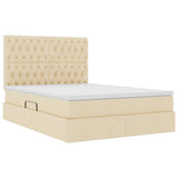 Letto con contenitore e materasso Crema 140 x 190 cm Poliestere