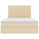 Letto con contenitore e materasso Crema 140 x 190 cm Poliestere