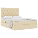 Letto con contenitore e materasso Crema 140 x 190 cm Poliestere