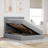 Letto con Contenitore con materasso Grigio chiaro 140 x 200 cm