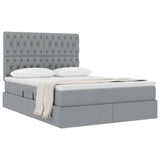 Letto con Contenitore con materasso Grigio chiaro 140 x 200 cm