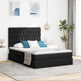 Letto con contenitore e materasso Nero 140 x 200 cm Tessuto