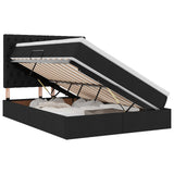Letto con contenitore e materasso Nero 140 x 200 cm Tessuto