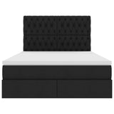 Letto con contenitore e materasso Nero 140 x 200 cm Tessuto