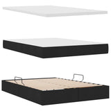 Letto con contenitore e materasso Nero 140 x 200 cm Tessuto