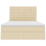 Letto con Contenitore Crema 140 x 200 cm Pelle Sintetica