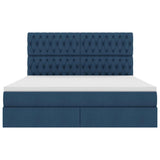 Letto con contenitore e materasso Blu 160 x 200 cm Poliestere