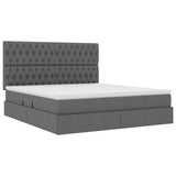 Letto con contenitore e materasso Grigio scuro 180 x 200 cm