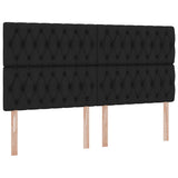 Letto con contenitore e materasso Nero 180 x 200 cm Tessuto