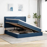 Letto con contenitore e materasso Blu 180 x 200 cm Tessuto