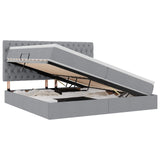 Letto con Contenitore con materasso Grigio chiaro 200 x 200 cm