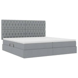 Letto con Contenitore con materasso Grigio chiaro 200 x 200 cm