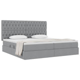 Letto con Contenitore con materasso Grigio chiaro 200 x 200 cm
