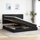 Letto con Contenitore Nero 200 x 200 cm Pelle Sintetica